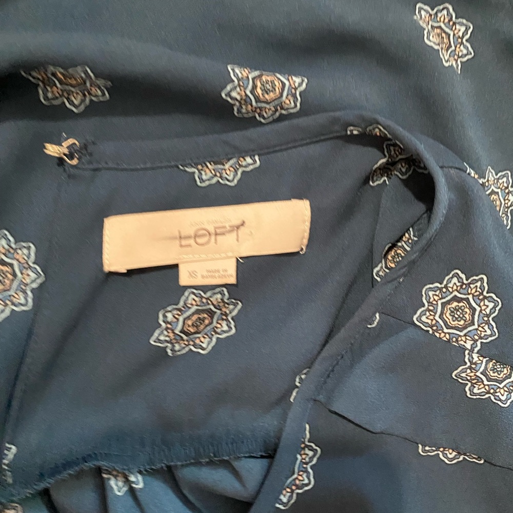 Loft Blue Patterned Top - Picture 3 of 4
